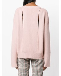Женский розовый свитер с круглым вырезом от Pinko