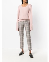 Женский розовый свитер с круглым вырезом от Pinko