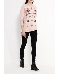 Женский розовый свитер с круглым вырезом от River Island