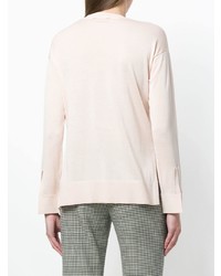 Женский розовый свитер с круглым вырезом от Theory