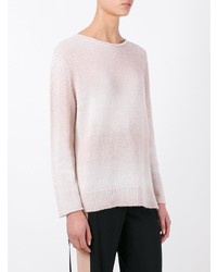 Женский розовый свитер с круглым вырезом от Lamberto Losani