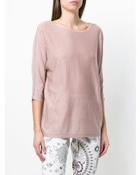 Женский розовый свитер с круглым вырезом от Hemisphere