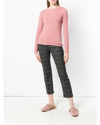 Женский розовый свитер с круглым вырезом от Roberto Collina