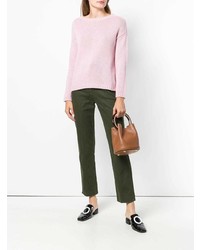 Женский розовый свитер с круглым вырезом от Aragona