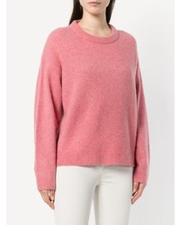 Женский розовый свитер с круглым вырезом от Luisa Cerano