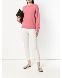 Женский розовый свитер с круглым вырезом от Luisa Cerano
