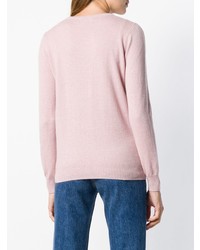 Женский розовый свитер с круглым вырезом от N.Peal