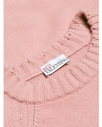 Женский розовый свитер с круглым вырезом от RED Valentino