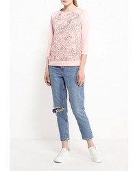 Женский розовый свитер с круглым вырезом от Sela