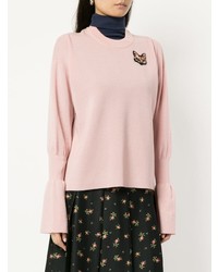 Женский розовый свитер с круглым вырезом от Markus Lupfer