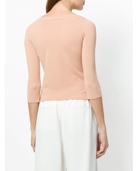 Женский розовый свитер с круглым вырезом от Roberto Collina