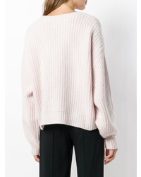 Женский розовый свитер с круглым вырезом от Le Kasha