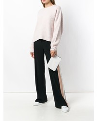 Женский розовый свитер с круглым вырезом от Le Kasha