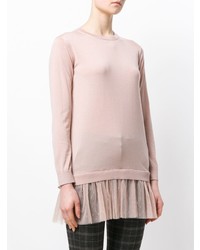 Женский розовый свитер с круглым вырезом от RED Valentino