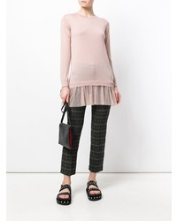 Женский розовый свитер с круглым вырезом от RED Valentino