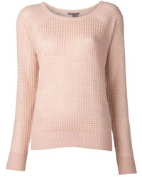 Женский розовый свитер с круглым вырезом от Vince