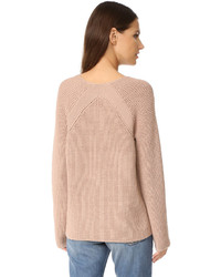 Женский розовый свитер с круглым вырезом от Vince