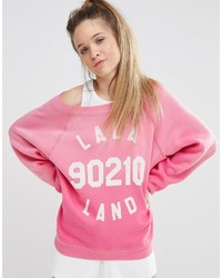 Женский розовый свитер с принтом от Wildfox Couture