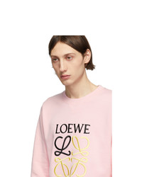 Мужской розовый свитшот с вышивкой от Loewe