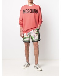 Мужской розовый свитшот с принтом от Moschino