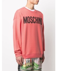 Мужской розовый свитшот с принтом от Moschino