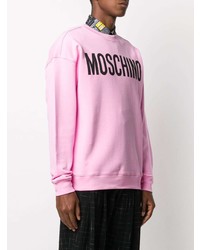 Мужской розовый свитшот с принтом от Moschino