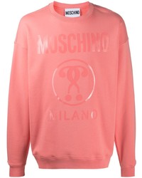 Мужской розовый свитшот с принтом от Moschino