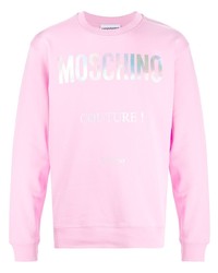Мужской розовый свитшот с принтом от Moschino