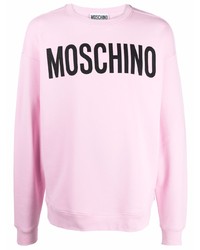 Мужской розовый свитшот с принтом от Moschino