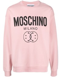 Мужской розовый свитшот с принтом от Moschino