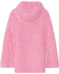 Розовый свободный свитер из мохера от Michael Kors