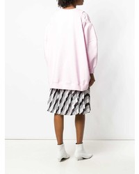 Розовый свободный свитер с принтом от Vivetta