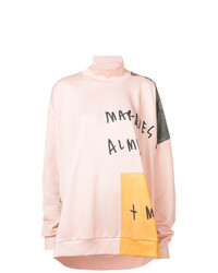 Розовый свободный свитер с принтом от MARQUES ALMEIDA