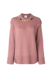 Розовый свободный свитер от Forte Forte