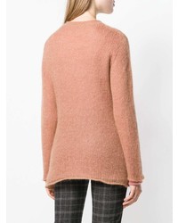 Розовый свободный свитер от Roberto Collina