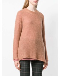 Розовый свободный свитер от Roberto Collina