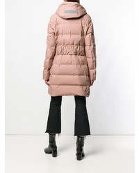 Женский розовый стеганый пуховик от Peuterey