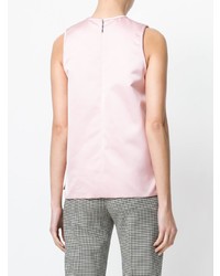 Розовый топ без рукавов с украшением от MSGM