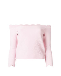 Розовый топ с открытыми плечами от Alexander McQueen