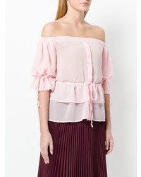 Розовый топ с открытыми плечами от Christian Pellizzari
