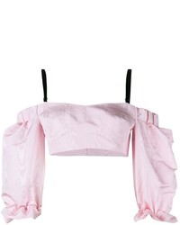 Розовый топ с открытыми плечами