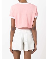 Розовый укороченный топ с принтом от Gcds