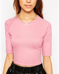 Розовый укороченный топ от Motel