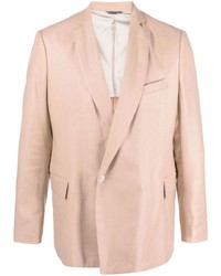 Розовый хлопковый двубортный пиджак