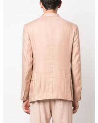 Мужской розовый хлопковый двубортный пиджак от Costumein