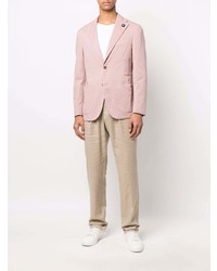 Мужской розовый хлопковый пиджак от Lardini