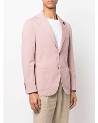 Мужской розовый хлопковый пиджак от Lardini