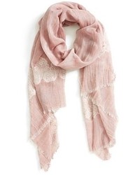 Розовый хлопковый шарф
