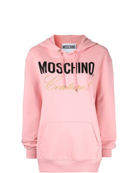 Женский розовый худи с принтом от Moschino