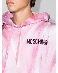 Мужской розовый худи с принтом от Moschino